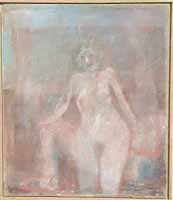 Figur, stehend, Gouache, 1987, 02-87-08, 47 x 40 cm