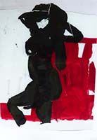 Hinterglas, 1987, vierteilig, Szene mit fünf Figuren, 100 x 35 cm - 3