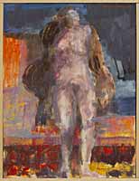 Figur, stehend, Oel auf Pavatex, 1995, 07-95-03, 32 x 43 cm