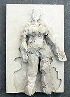 Relief, Gips, o.J., Figur, stehend, 16 x 24 cm