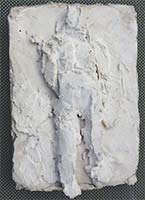 Relief, Gips, o.J., Figur, stehend, 12 x 17,5 cm