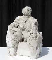 Figur, sitzend, Gips, 1994, 07-94-01, 19 cm hoch