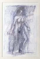 Figur, stehend, Zeichnung, Kreide, 1988, 10-88-13, 20 x 31 cm